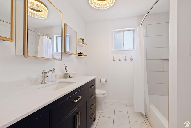 1064 E 200 N, Orem, UT 84097 - bathroom with toilet, vanity, and marble look tile flooring