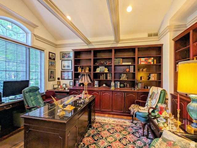6331 S Shenandoah Ave, Salt Lake City, UT 84121 - office area with vaulted ceiling, healthy amount of natural light, and light wood finished floors
