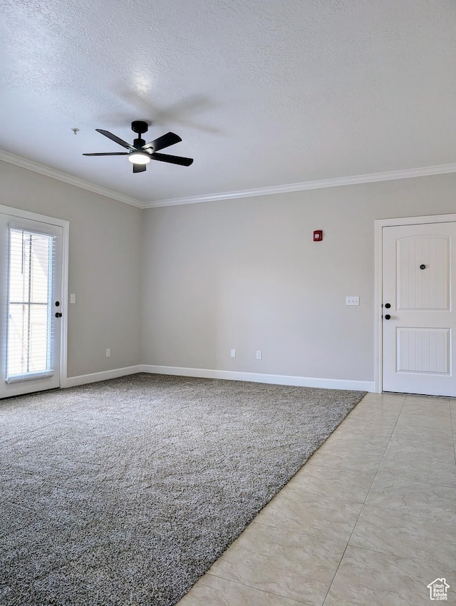 1030 N 995 W Unit 907, Orem, UT 84057 - unfurnished room with crown molding, a ceiling fan, a textured ceiling, and baseboards