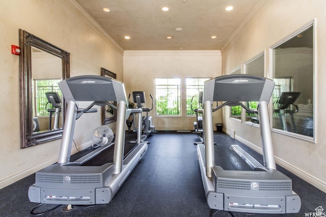 1030 N 995 W Unit 907, Orem, UT 84057 - workout room featuring ornamental molding, baseboards, and recessed lighting