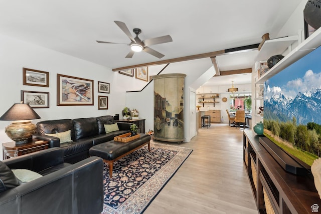1411 S Utah St Unit 7, Salt Lake City, UT 84104 - living area with ceiling fan and light wood finished floors