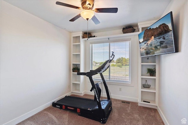 255 W 2700 N Unit 31, Pleasant View, UT 84414 - workout room featuring carpet, baseboards, and a ceiling fan