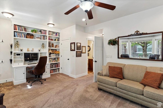255 W 2700 N Unit 31, Pleasant View, UT 84414 - office area with carpet flooring, a ceiling fan, and baseboards