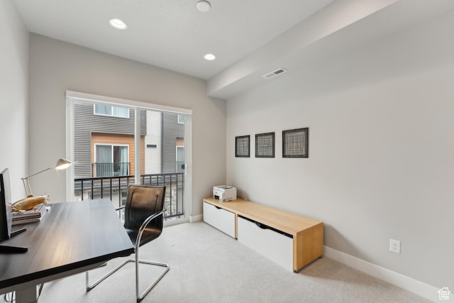 6625 Mountain Alder Way Unit 24, Park City, UT 84098 - office area featuring light colored carpet, baseboards, and recessed lighting