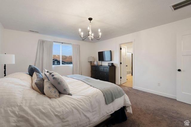 144 E Shorewood Dr S, Saratoga Springs, UT 84045 - carpeted bedroom featuring a chandelier, baseboards, and ensuite bath