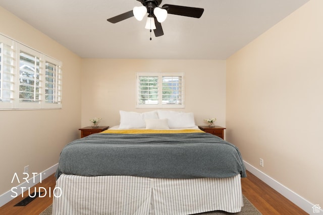 950 E 120 S, Orem, UT 84097 - bedroom with baseboards, wood finished floors, and a ceiling fan