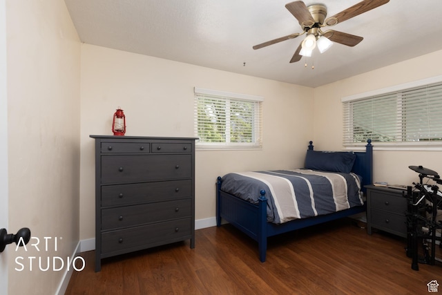 950 E 120 S, Orem, UT 84097 - bedroom with wood finished floors, baseboards, and a ceiling fan