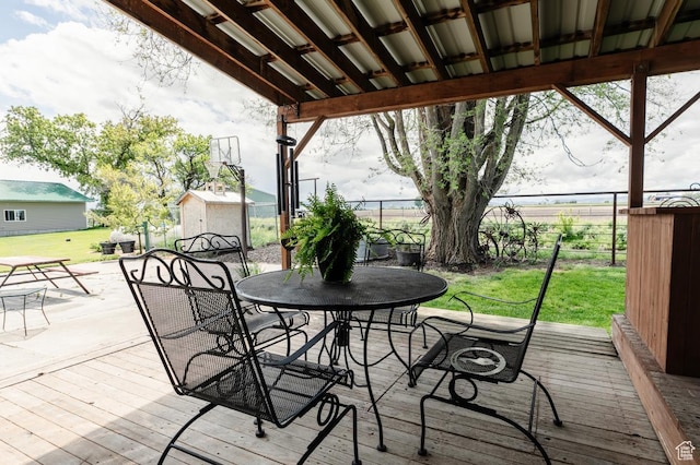 3704 S State St, Preston, ID 83263 - deck with outdoor dining area