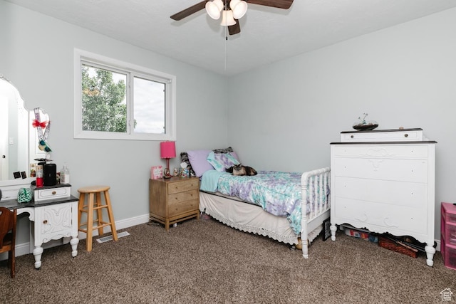 3704 S State St, Preston, ID 83263 - bedroom with carpet flooring, a ceiling fan, and baseboards
