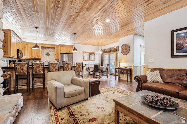 3975 Timberwolf Ln Unit 2C, Park City, UT 84098 - living area featuring wood finished floors and wooden ceiling