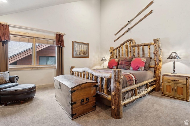 3975 Timberwolf Ln Unit 2C, Park City, UT 84098 - bedroom featuring light carpet and high vaulted ceiling