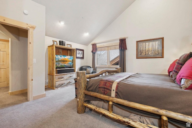 3975 Timberwolf Ln Unit 2C, Park City, UT 84098 - bedroom with carpet flooring, baseboards, and high vaulted ceiling