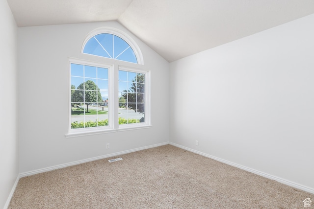 2275 W 1500 S Unit 28, Syracuse, UT 84075 - carpeted spare room featuring vaulted ceiling and baseboards
