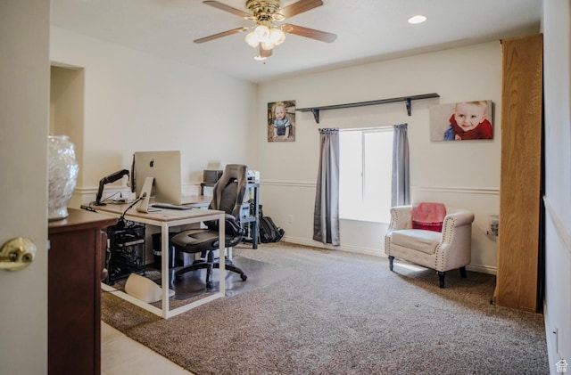 398 S 900 E, Smithfield, UT 84335 - office space featuring ceiling fan, baseboards, and recessed lighting