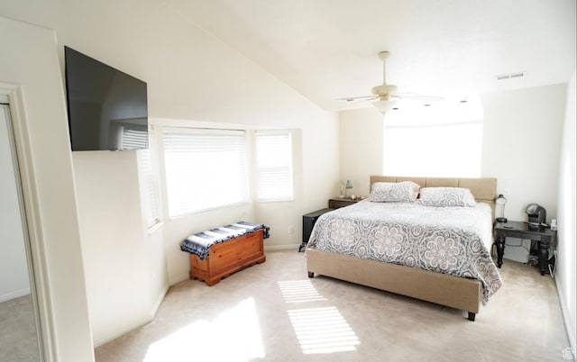 398 S 900 E, Smithfield, UT 84335 - bedroom with carpet floors, lofted ceiling, baseboards, and ceiling fan