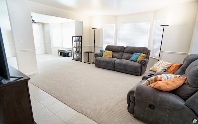 398 S 900 E, Smithfield, UT 84335 - living area featuring carpet flooring and ceiling fan
