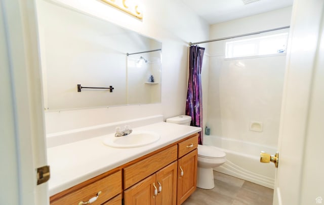 398 S 900 E, Smithfield, UT 84335 - full bathroom with toilet, vanity, and shower / bath combination with curtain