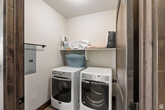 14311 N Buck Horn Trl Unit 42N, Kamas, UT 84036 - laundry area with washer and clothes dryer and electric panel