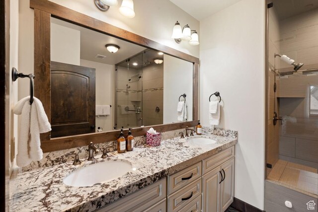 14311 N Buck Horn Trl Unit 42N, Kamas, UT 84036 - full bathroom featuring a stall shower and double vanity