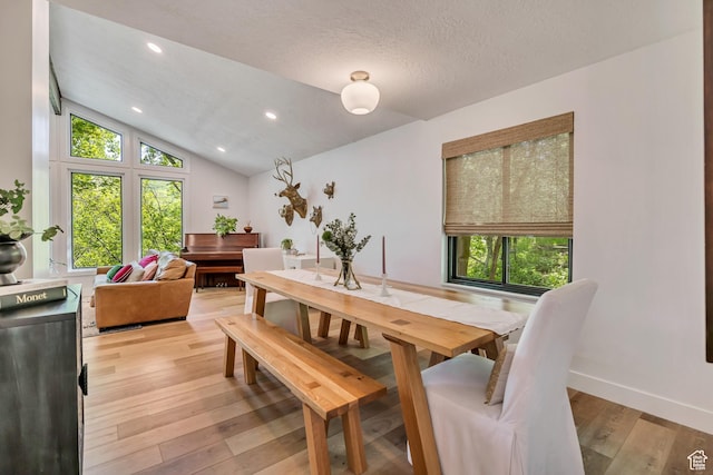 2634 S Cave Hollow Way, Bountiful, UT 84010 - dining space with plenty of natural light, light wood finished floors, lofted ceiling, baseboards, and recessed lighting