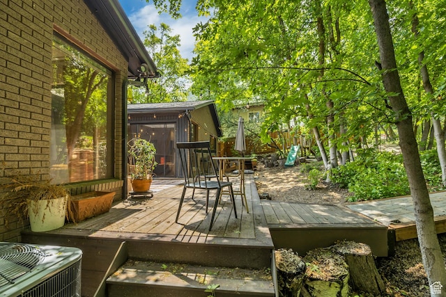 2634 S Cave Hollow Way, Bountiful, UT 84010 - deck featuring central AC