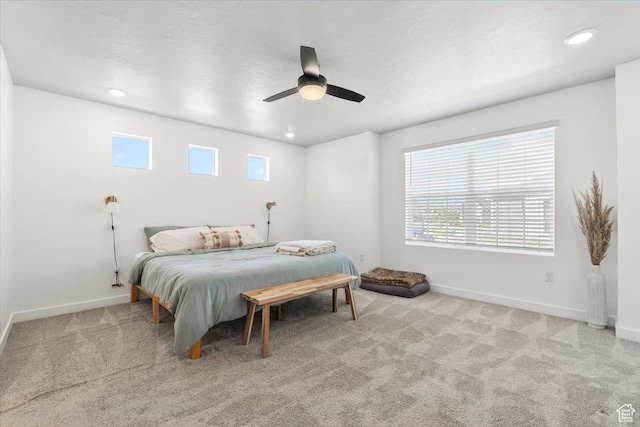 4376 W Bromwell Ct, Lehi, UT 84043 - bedroom featuring baseboards, carpet, a ceiling fan, and recessed lighting