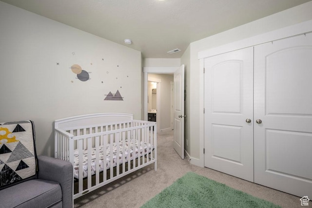 2068 N 3830 W, Lehi, UT 84043 - bedroom featuring light carpet, a closet, baseboards, and a nursery area
