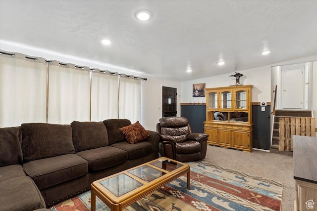 5680 S 2600 W Unit 12, Roy, UT 84067 - living area featuring light carpet and recessed lighting