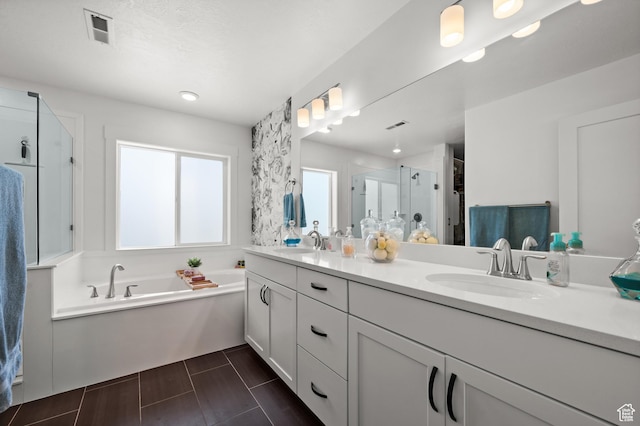 1067 W Ludington Ct, Bluffdale, UT 84065 - bathroom with a shower stall, double vanity, and a garden tub