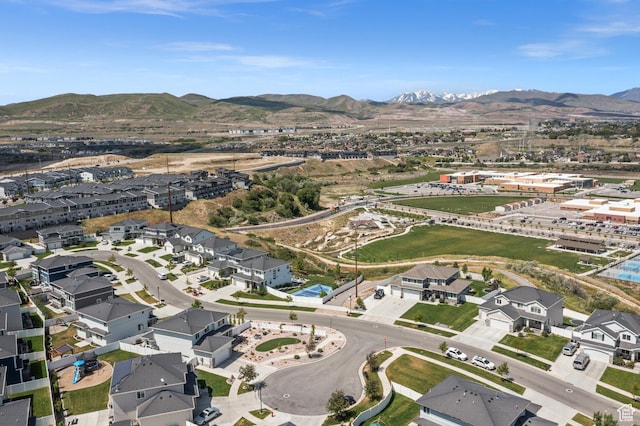 1067 W Ludington Ct, Bluffdale, UT 84065 - aerial overview of property's location featuring mountains and nearby suburban area