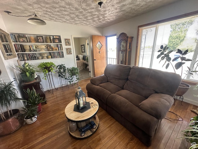 110 S 200 E, Cleveland, UT 84518 - living room featuring a textured ceiling, plenty of natural light, and wood-type flooring