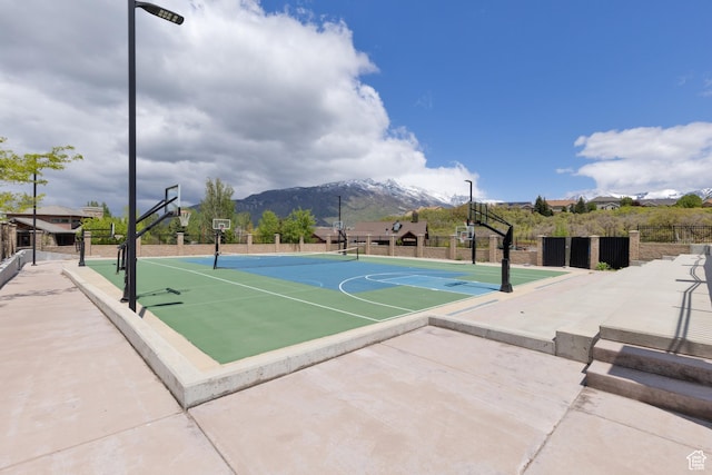 14825 S Meadow Oak Ct, Draper, UT 84020 - view of basketball court with community basketball court and a mountain view