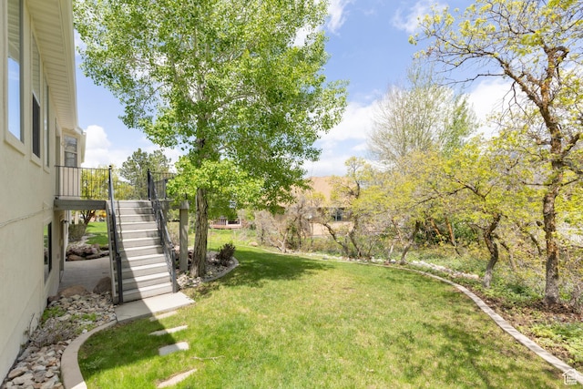 14825 S Meadow Oak Ct, Draper, UT 84020 - view of green lawn featuring stairway