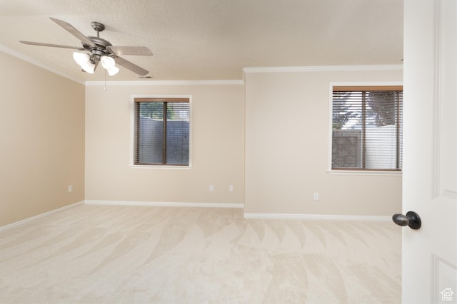14825 S Meadow Oak Ct, Draper, UT 84020 - unfurnished room featuring light colored carpet, a ceiling fan, crown molding, and baseboards