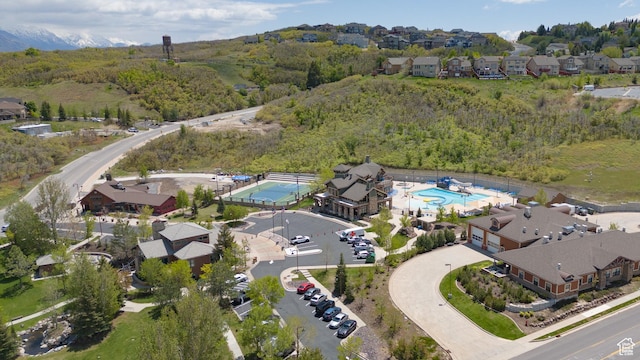 14825 S Meadow Oak Ct, Draper, UT 84020 - aerial perspective of suburban area featuring a pool