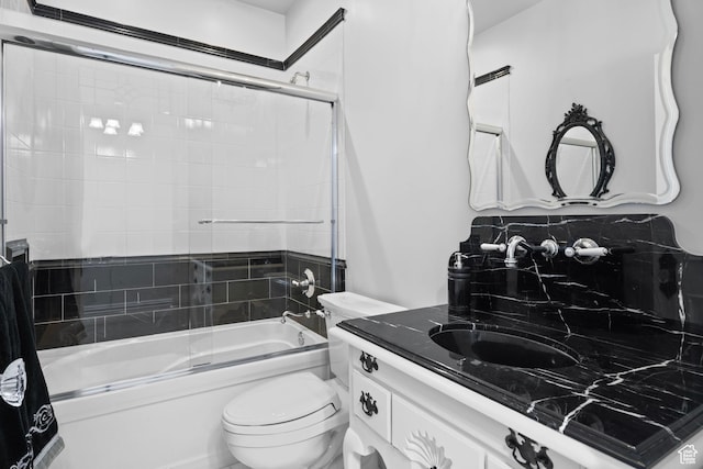 3291 E 1300 N, Layton, UT 84040 - full bathroom featuring shower / bath combination with glass door, toilet, and vanity