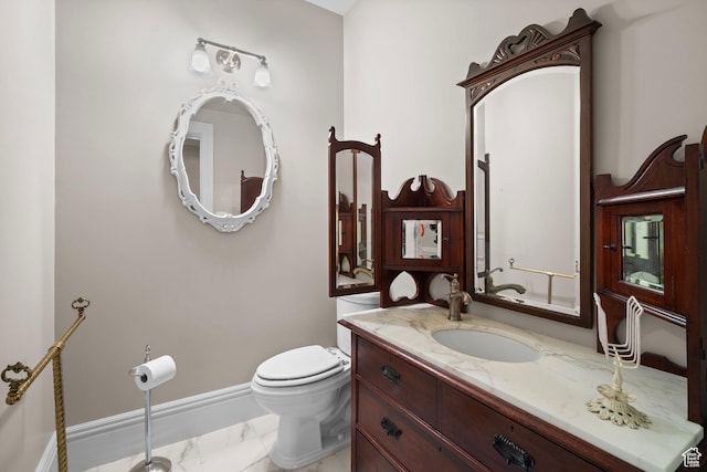 3291 E 1300 N, Layton, UT 84040 - half bath featuring marble look tile flooring, baseboards, toilet, and vanity