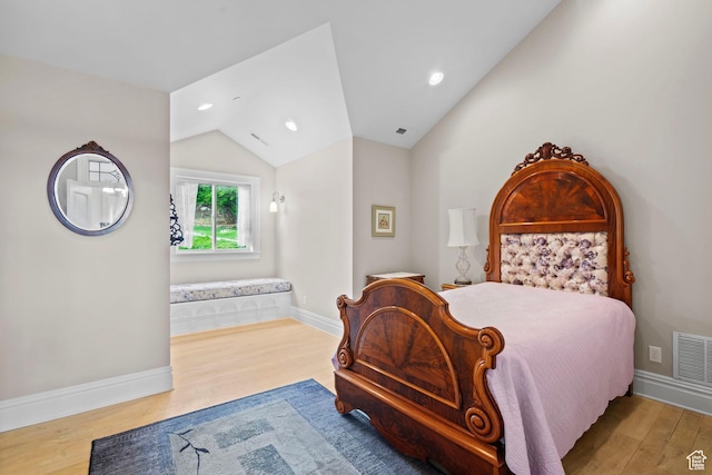 3291 E 1300 N, Layton, UT 84040 - bedroom featuring wood finished floors, lofted ceiling, baseboards, and recessed lighting