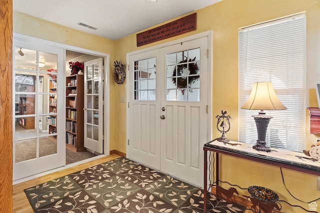 154 E 950 N, Glenwood, UT 84730 - foyer entrance with wood finished floors and french doors