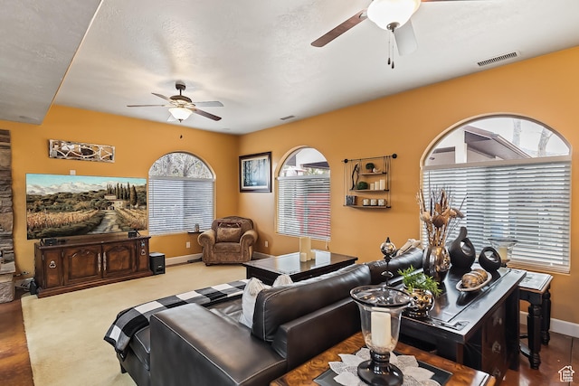 154 E 950 N, Glenwood, UT 84730 - living room with ceiling fan and baseboards