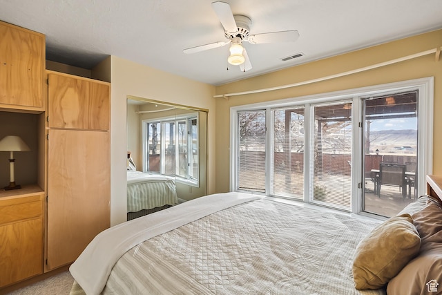 154 E 950 N, Glenwood, UT 84730 - bedroom featuring access to exterior and ceiling fan