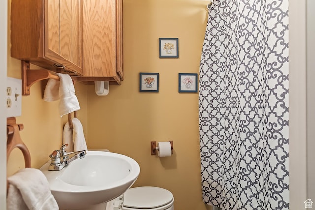 154 E 950 N, Glenwood, UT 84730 - full bathroom with a sink, toilet, and curtained shower