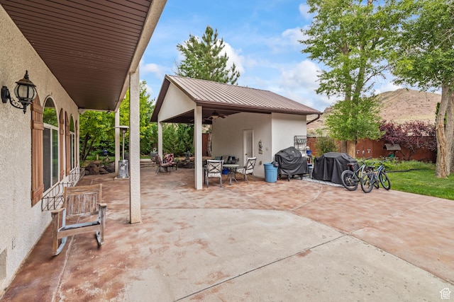 154 E 950 N, Glenwood, UT 84730 - view of patio with grilling area, a ceiling fan, and outdoor dining space