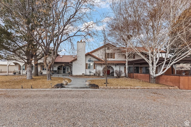 154 E 950 N, Glenwood, UT 84730 - view of front of home with a chimney and stucco siding