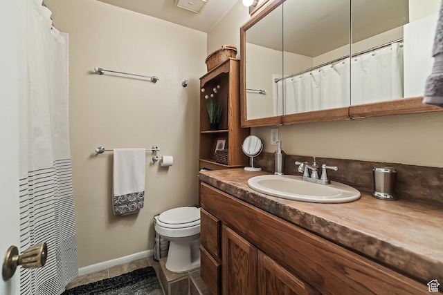 154 E 950 N, Glenwood, UT 84730 - full bath with baseboards, vanity, toilet, and tile patterned floors