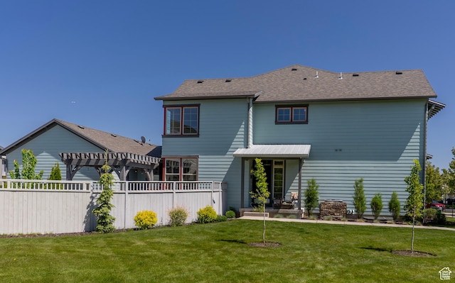 4782 W S Jordan Pkwy S, South Jordan, UT 84009 - back of house featuring a pergola and a shingled roof