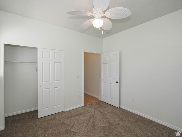 130 Bamberger Rd, North Salt Lake, UT 84054 - unfurnished bedroom with carpet floors, a closet, baseboards, and a ceiling fan