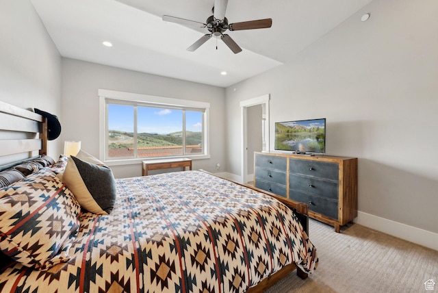 1757 E Longview Dr Unit 87, Hideout, UT 84036 - carpeted bedroom with baseboards, ceiling fan, and recessed lighting
