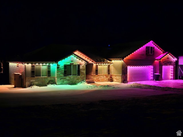 13695 Highlander Cir, Beaverdam, UT 84306 - view of front of home with stone siding and driveway