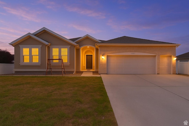 8793 S Mountain Vista Dr, West Jordan, UT 84081 - ranch-style home with driveway, an attached garage, and stucco siding